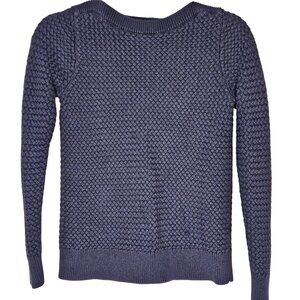 L.L. Bean Womans boatneck basketweave textured pattern 100% cotton long sleeve s